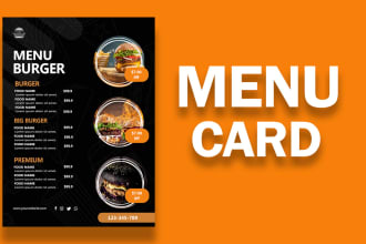 design restaurant menu cards, food posters and banners
