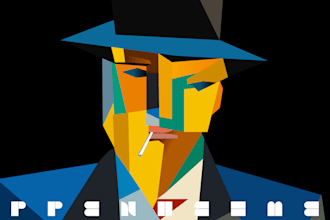 design an expressionism cubism style vector portrait for you