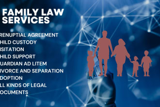 be family law attorney and paralegal, deal with divorce, sepration, custodey