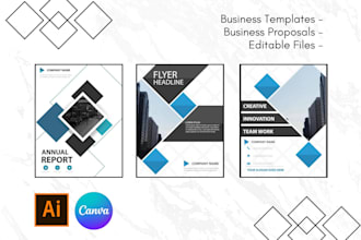 design editable templates of business proposals, magazine, catalog