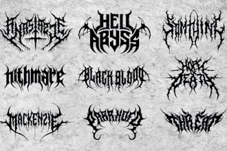 make old school death metal logo