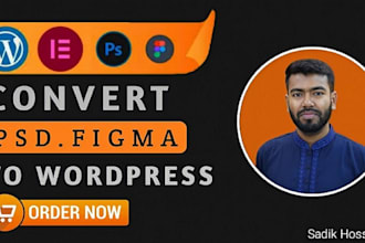 convert figma, xd, PSD to wordpress using elementor
