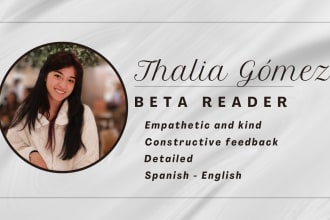 beta read your text or book in english or spanish