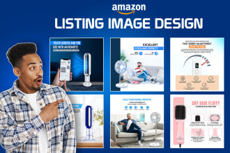 design premium amazon listing image, amazon infographic and ebc