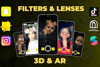 design unique pro 3d and ar snapchat or instagram filters