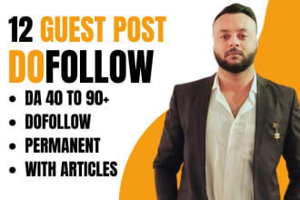publish 12 guest post on da 90 websites with 1000 words content
