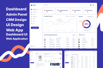 do dashboard UI, admin panel, CRM, saas,  web app in figma prototype