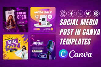 design pro social media posts, ads, flyers in canva templates