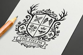 design custom coat of arms, family crest and heraldic logo