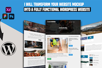 convert your web design to a website in wordpress