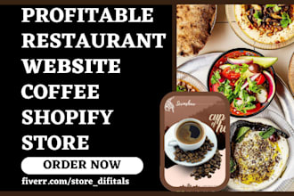design restaurant website coffee shop online food ordering food cafe website