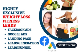 generate fitness leads, life coach, weight loss leads, customized diet meal plan