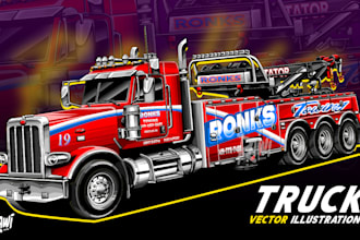 draw stunning vector cartoon trucks, boats and cars for you