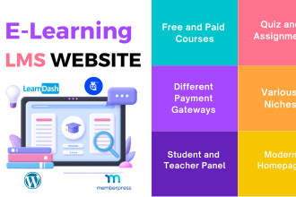 create elearning lms wordpress website with learndash tutor lms