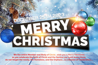 create christmas, happy new year celebration flyer