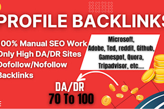 build 100 manual high da profile backlinks