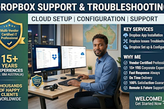 setup, configure, fix and provide dropbox cloud backup, app support