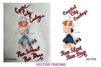 convert your drawing to digital vector art, redraw logo