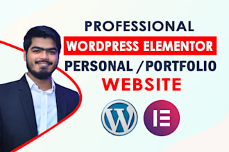 create a personal portfolio or resume website using wordpress elementor