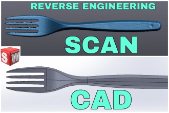 do reverse engineering your 3d scan to cad, stl to step iges