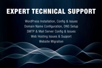help with domain, hosting, email or SMTP issues, dns config, SSL, tech support