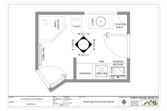 create your 2d bathroom plan along with elevations