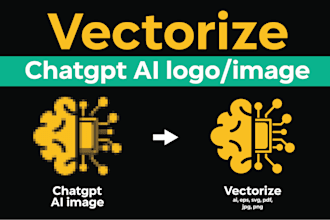 vectorise chatgpt ai logo or image to high quality vector printable file