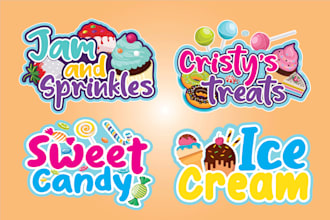 design ice cream, chocolate, sweets, treat, candy logo