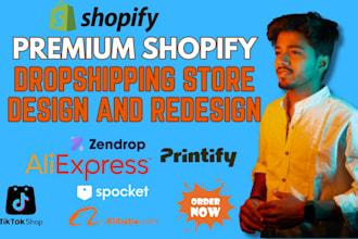 design, redesign shopify store, shopify website, shopify dropshipping store, pod