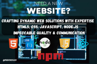 do any task of HTML, CSS, javascript, jquery and nodejs