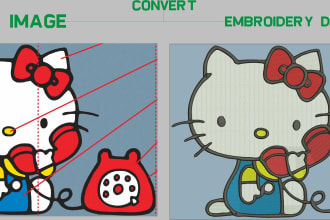 do embroidery digitizing convert into dst, pes, exp, jef file in 2 hours,