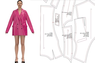 make a sewing pattern with 3d model and grading,