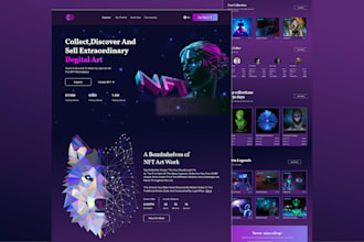 design crypto landing page, digital nft UI design, blockchain app