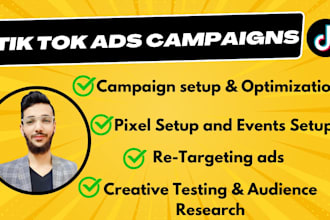 be your tik tok ads manager and manage your tiktok ads campaigns
