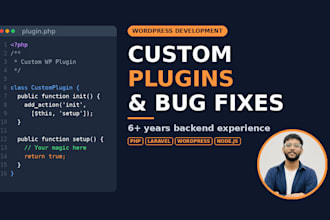 create a custom wordpress plugin from scratch or fix bugs