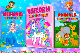 do kids coloring book cover kids activity book interior design for amazon KDP