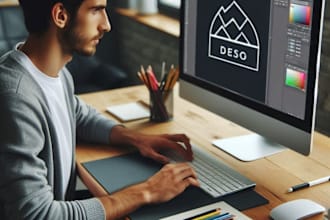 do logo with adobe illustrator and and ia photo editing