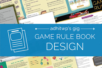design a rulebook or sell sheet for your board game