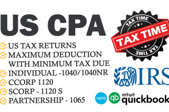 do daily bookkeeping and US tax prepare individual 1040