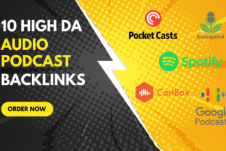provide high quality backlinks from google, amazon music, and other podcasts