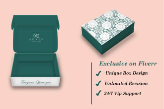 do packaging box design, mailer box and product box design