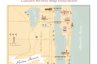 draw a fun custom illustrated map for your airbnb or rental