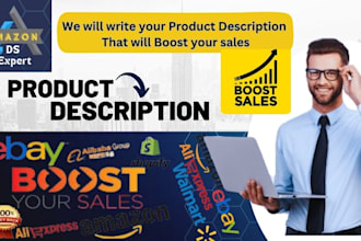 write product descriptions that sell for amazon shopify alibaba walmart etsy