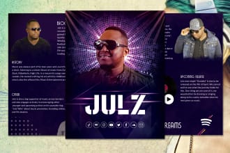 design artist press kit, epk, one sheet with clickable links