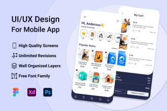 do UI UX design, wireframe, mockup and prototype for your mobile app in figma