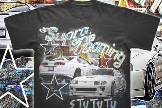 make streetwear bootleg car t shirt design