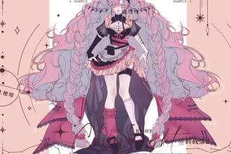 draw anime character sheet for you