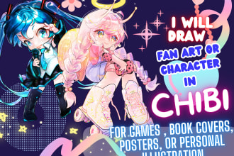 draw amazing fan art or character in anime chibi