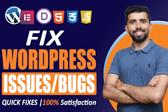 fix wordpress website issues errors bugs, HTML CSS, elementor divi expert help