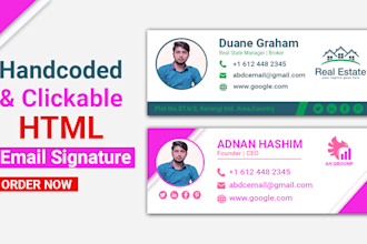 design clickable html signature for your email, gmail, outlook